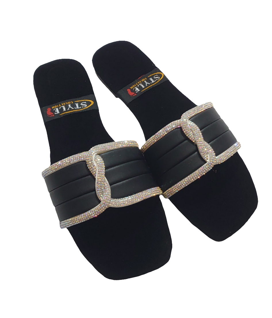 Lather mash flat shoes